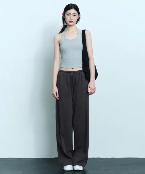 [MUSINSA STANDARD WOMAN] Women's UV Protection Cooling Jersey Wide Pants [Dark Grey] / [UV 프로텍션] 우먼즈 쿨링 저지 와이드 팬츠 [다크 그레이]