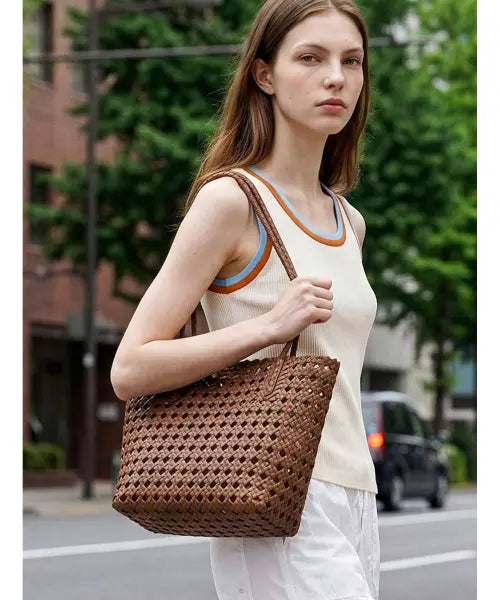 [FOREVER21] Summer Rattan Pouch Set Shoulder Bag / 썸머 라탄 파우치 세트 숄더백 (FTDBBG006)
