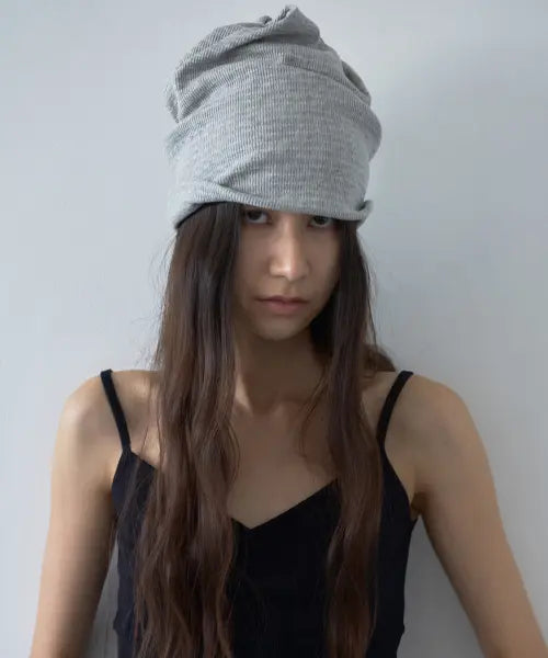[MILLO WOMEN] Wide Slub Beanie [Melange Gray] / 와이드 슬럽 비니 [멜란지 그레이]