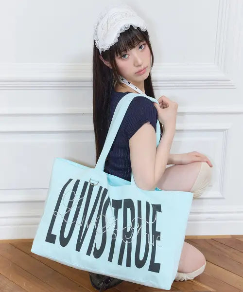 [LUVISTRUE] SY LETTERING TOTE BAG(MINT)