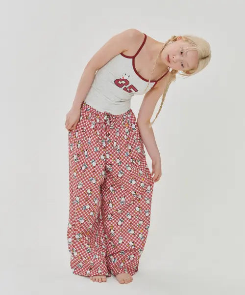 [OGGITT] Sanrio Pochacco Dormitory Pants Cherry Red / (uni)포차코 도미토리 팬츠 체리레드