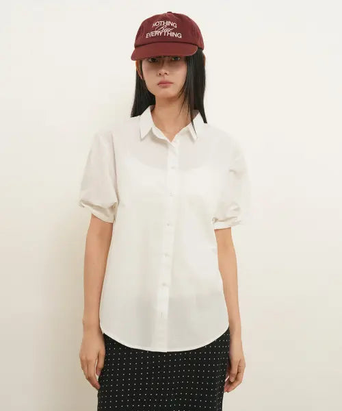 [GENERALIDEA] woman loose-fit folded sleeve cotton shirt [white] / 루즈핏 폴디드 슬리브 코튼 셔츠 [WHITE] / GF2LSH520