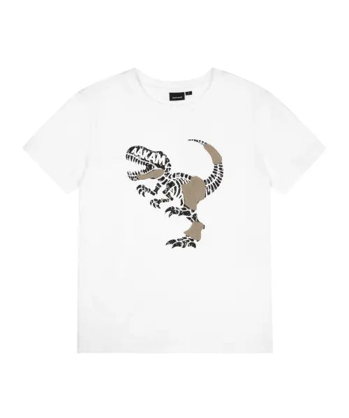 [AAKAM] Dino Patch Half Top (White)