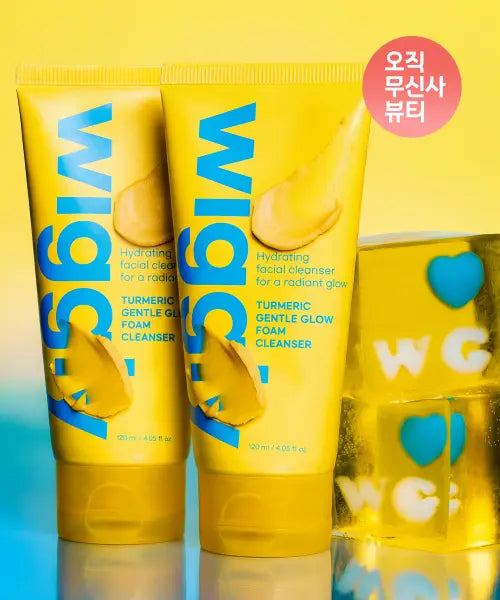 [WIGGLY] [2pack] Gentle Glow Mildly Acidic Cleansing Foam with Turmeric, 120ml X 2 / [2pack] 강황 젠틀 글로우 약산성 클렌징 폼 120ml X 2개