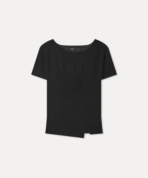 [MIXXO] Slim Shirring Short Sleeve Knit / 슬림 셔링 반팔 니트_MIWKAG94AS
