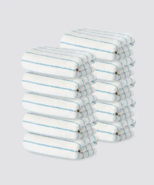 [MUSINSA STANDARD HOME \u0026 PRODUCTS] 200g High-Weight Bamboo Hotel Towel 10-Pack [Blue Stripe] / 200g 고중량 뱀부얀 호텔 수건 10팩 [블루 스트라이프]
