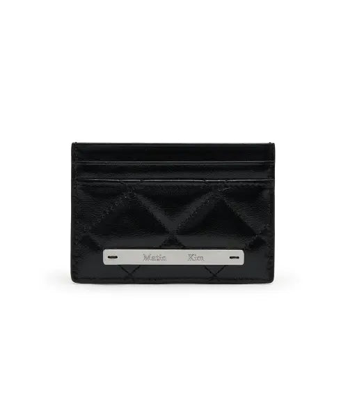 [MATIN KIM] PUFF QUILT CARD WALLET IN BLACK