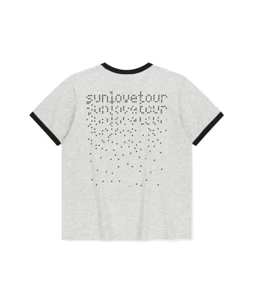 [SUNLOVETOUR] Dots Ringer Tee Heather Grey