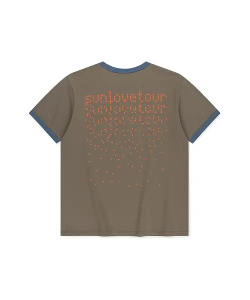 [SUNLOVETOUR] Dots Ringer Tee Taupe