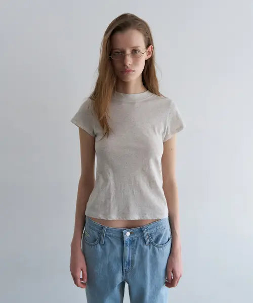 [OVERDUEFLAIR] OF NATURAL SLIM T-SHIRT_OATMEAL