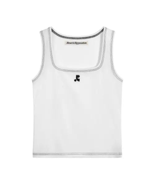 [REST\u0026RECREATION] COLORATION STITCH SLEEVELESS - WHITE
