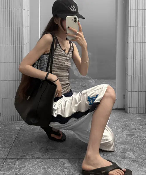 [GLACK] GZP004 Fantasy Track Bermuda Shorts (White) / GZP004 판타지 트랙 버뮤다 팬츠 (WHITE)