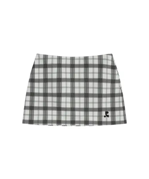 [REST\u0026RECREATION] RR CHECK MINI SKIRT - IVORY
