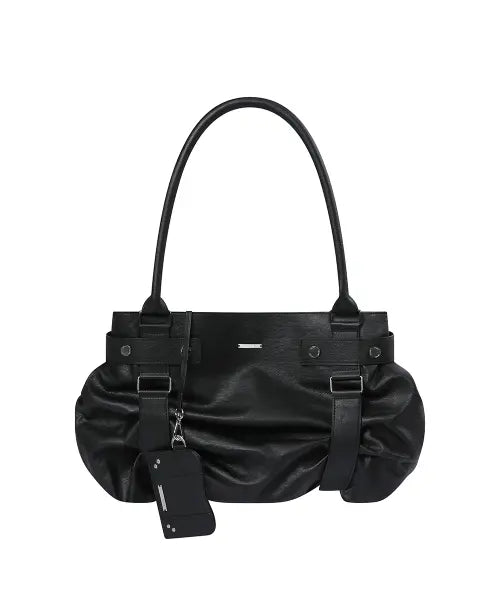 [MISEKI SEOUL] Pleats belted big bag and wallet BLACK