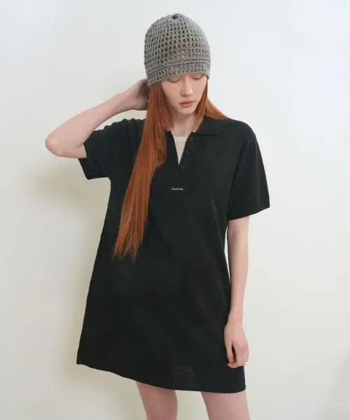 [GENERALIDEA] woman layered collar easy one-piece [black] / 레이어드 카라 이지 원피스 [BLACK] / GF2LOP510
