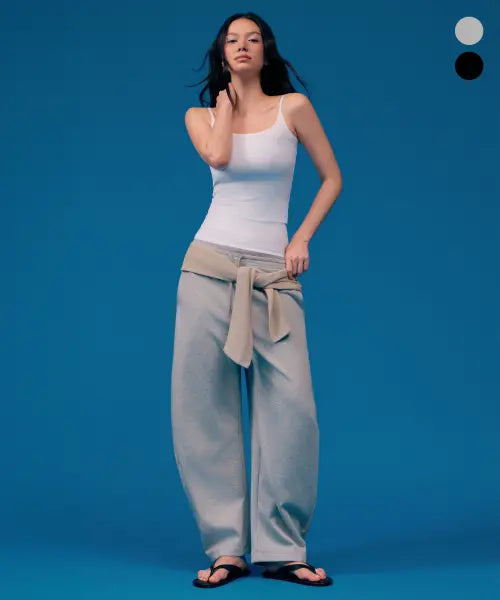 [MUSINSA STANDARD WOMAN] Coolstandard Women's Curved Sweatpants (2 Colors) / [쿨탠다드] 우먼즈 커브드 스웨트 팬츠 (2 colors)