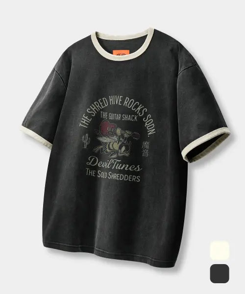 [DIMITRI BLACK] VLAD VINTAGE ARCH RINGER SHORT SLEEVE T-Shirt_2 COLOR / VLAD 빈티지 ARCH 링거 티셔츠_2 COLOR
