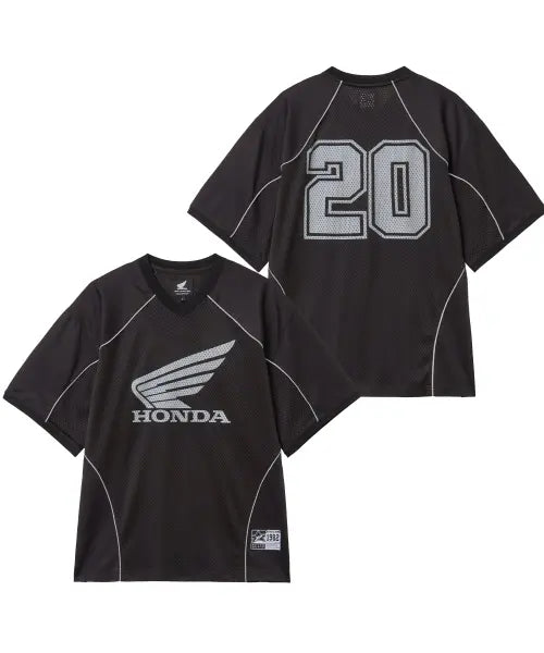 [PHYPS MOTORCYCLE] Mesh Piping Block Motorcycle Short Sleeve Black