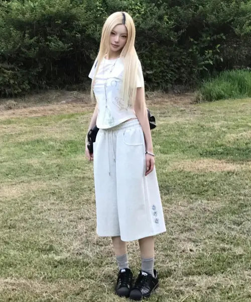 [SECONDSALT] SALT SWEAT BERMUDA PT (WHITE MELANGE) / 솔트 스웨트 버뮤다 팬츠 (백멜란지)