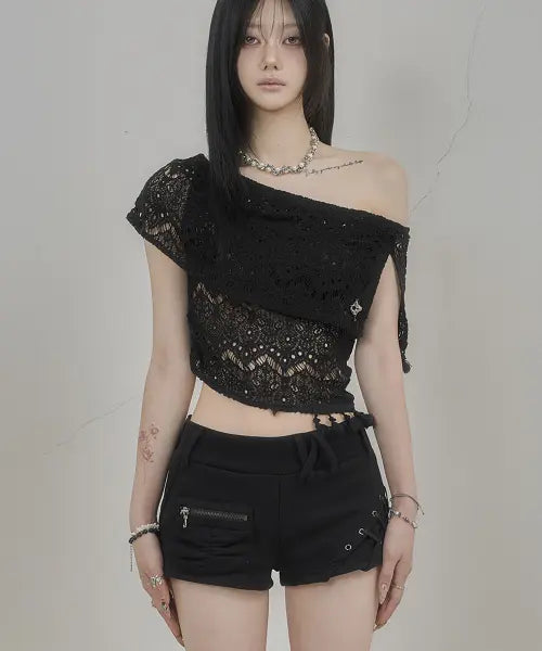 [SØAR] Tassel Summer Knit Top (BLACK)