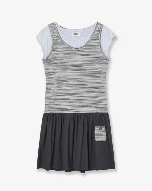 [AEAE] LAYERED TOP DRESS [NAVY]
