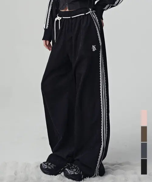 [AVANDRESS] Reina Lace Track Pants_4Colors / 레이나 레이스 트랙 팬츠_4Colors