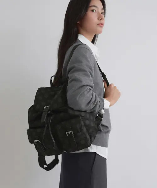 [MUSINSA STANDARD WOMAN] WOMAN POLKA DOT FLAP MINI BACKPACK [BLACK] / 우먼즈 폴카 도트 플랩 미니 백팩 [블랙]