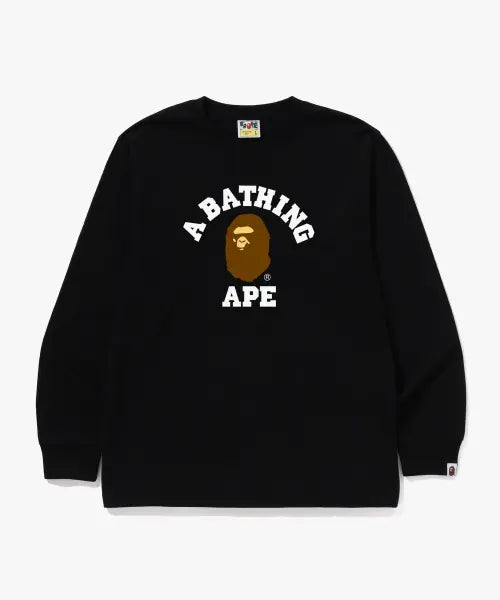 [BAPE] College Long Sleeve T-Shirt (M) Black / 콜리지 롱슬리브 티셔츠(M) BLACK
