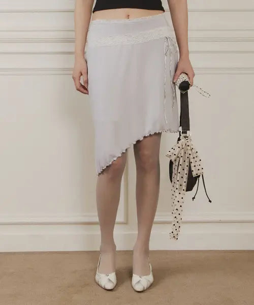 [UUUUP] Rose Lace Skirt - Sorbet / 로즈 레이스 스커트 - 소라