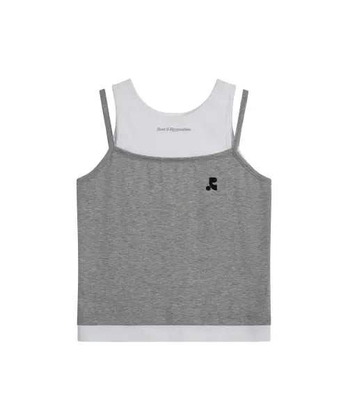 [REST\u0026RECREATION] LAYERED SLEEVELESS - GREY