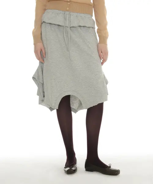 [PARTIMENTO WOMEN] REVERSE T-SHIRT MIDI SKIRT_MELANGE / 리버스 티셔츠 미디 스커트_멜란지