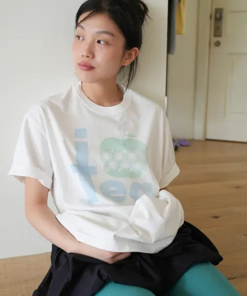 [NAATS] Apple tea oversized t-shirt, white