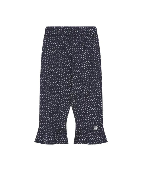 [BAUF] Flower Frill Leggings Pants [Navy] / 플라워 프릴 레깅스 팬츠 [네이비]