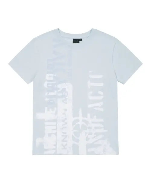 [AAKAM] Aim Lettering Half Top (Sky Blue)