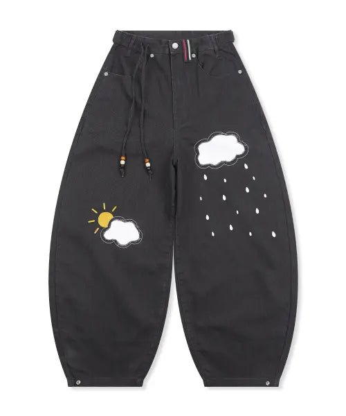 [RuNaKi'Hu'] WXP077 Hidamari Monggeul Monggeul Balloon Pants (Black) / WXP077 히다마리 몽글몽글 벌룬 팬츠 (BLACK)