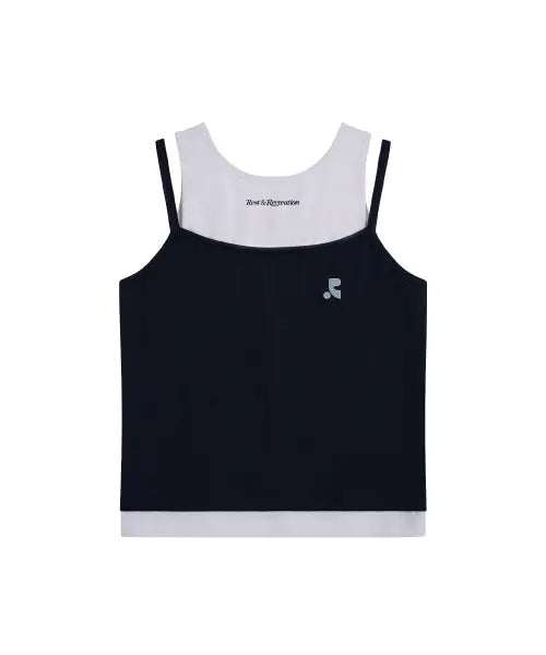 [REST\u0026RECREATION] LAYERED SLEEVELESS - NAVY