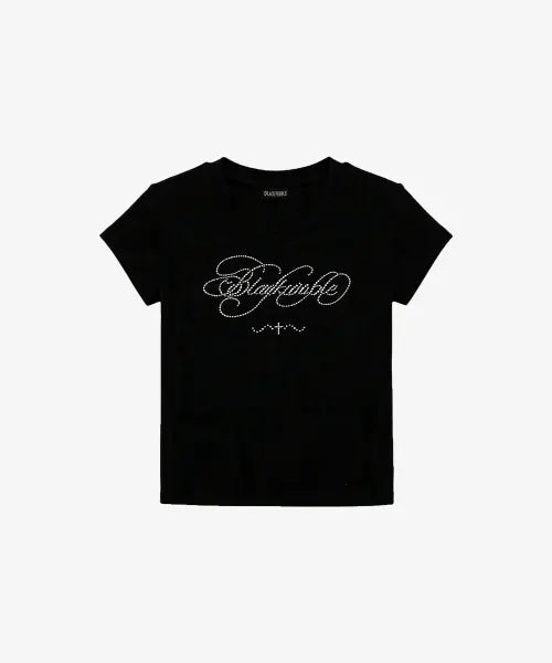 [BLACK PURPLE] Glitter Flow Tee_Black / 글리터 플로우 반팔티_블랙 Glitter Flow Tee_Black