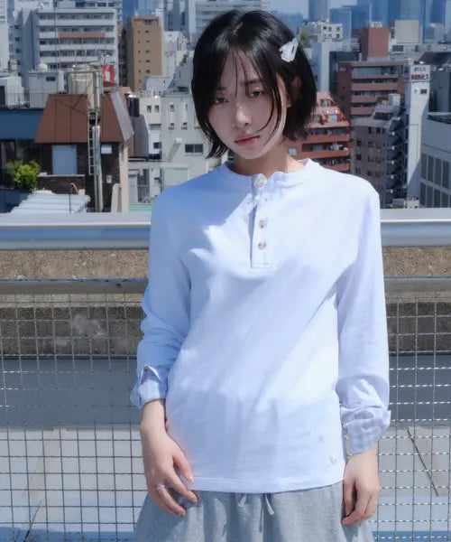 [MIUKI] Miuki Oversized Henley LS (White)