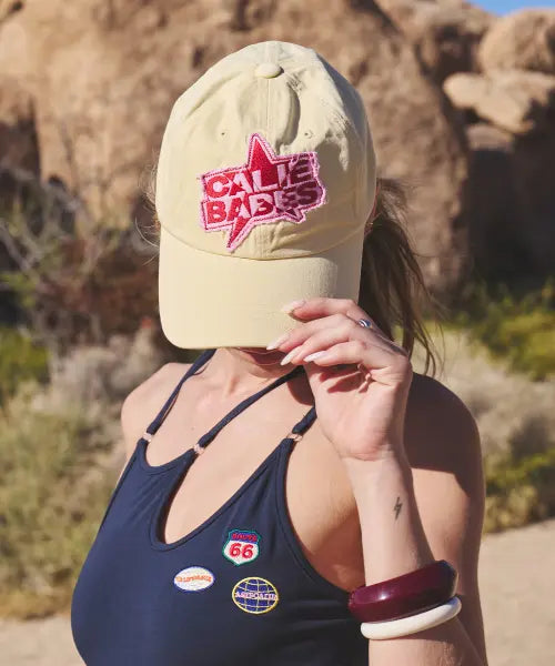 [ASIF CALIE] CALIE BABES PATCH BALL CAP YELLOW