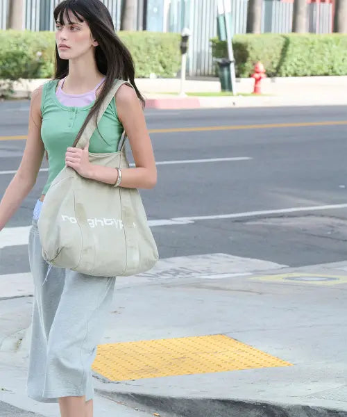 [ROUGHTYPE] Henley Neck Layered Sleeveless  - Green