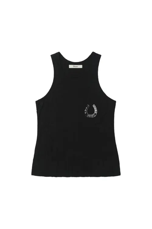[DEINET] HORSESHOE PRINT SLEEVELESS IN BLACK