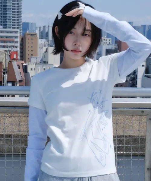 [MIUKI] Miyu Layered Long Sleeve (White)