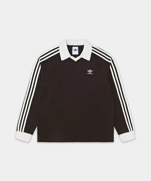 [ADIDAS] WAFFLE LS POLO DBROWN / 와플 롱 슬리브 폴로 티 - 다크브라운 / KQ6868
