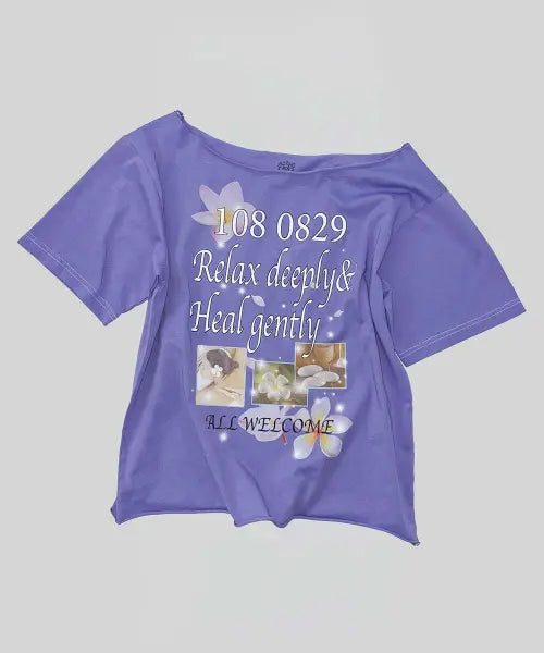[SCULPTOR] Healing Off-Shoulder Tee Purple