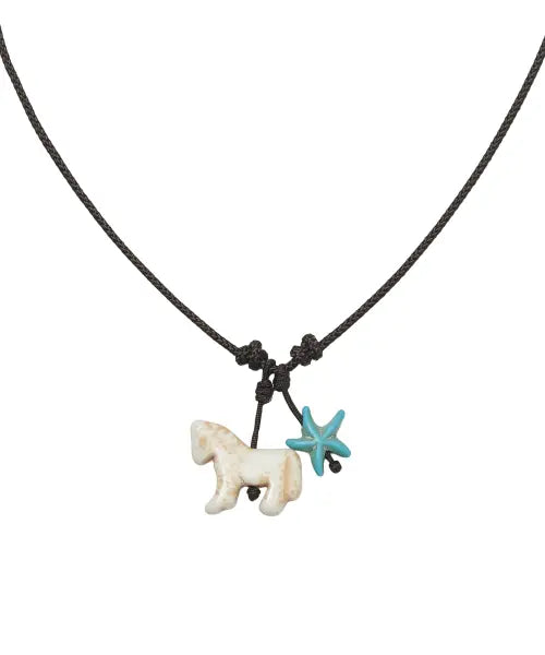 [LOSERS CLUB] LSC STAR PONY PENDANT NECKLACE WHITE / 스타 포니 펜던트 목걸이 화이트