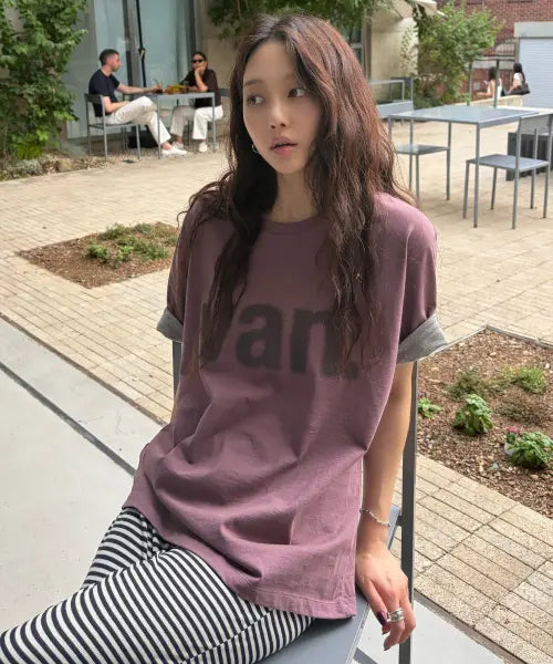 [VANISHMENT] Van. roll up tee_wine
