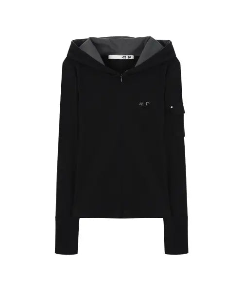 [41PRAY] Half-Zip Hoodie / Black