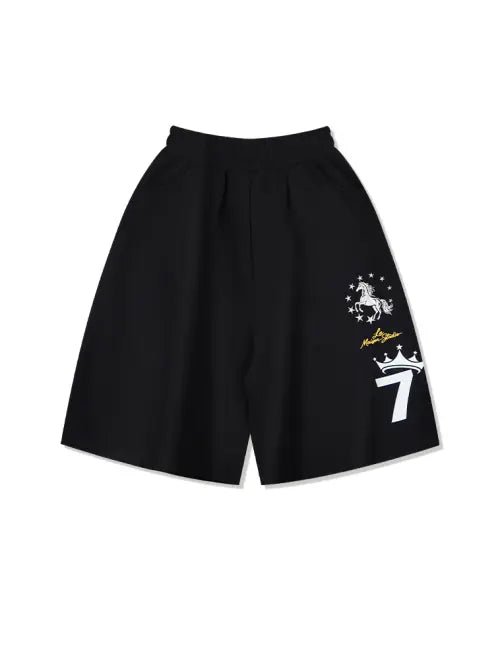[LA MAISON STUDIO] STAR HORSE BERMUDA SHORTS BLACK(FCG2PT817M)