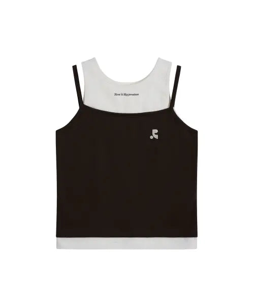 [REST\u0026RECREATION] LAYERED SLEEVELESS - BROWN