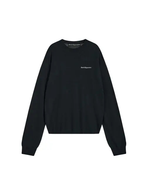 [REST\u0026RECREATION] LAYERED CREW NECK KNIT - NAVY